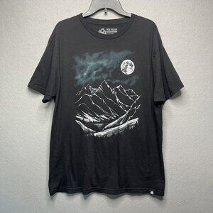 Into The AM Mens Mountain Moon Graphic Black T-Shirt XL